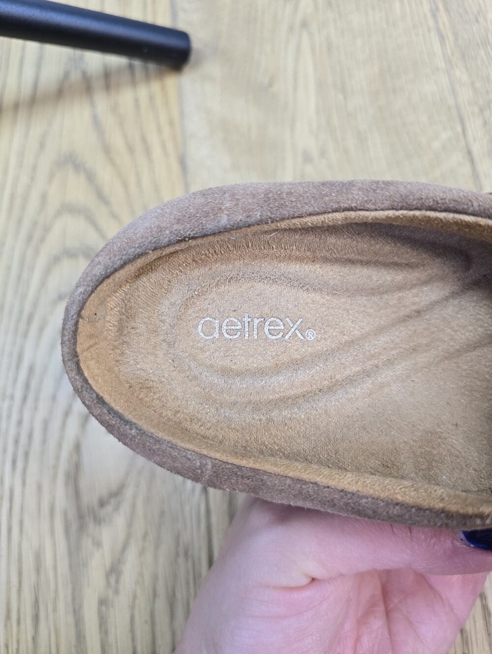 Aetrex Brown Suede Slip On Mule Size 8.5 - Picture 2 of 9